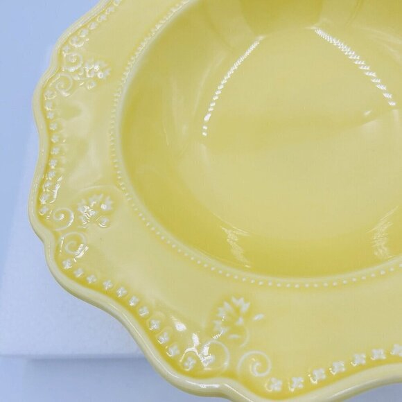 Vera Bradley J Willfred 10.5" Ceramic Serving Bowl Flowers Portugal Yellow - Picture 3 of 8